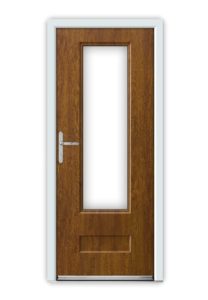 light oak door with window